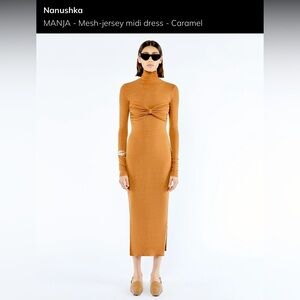 $495retail Nanushka MANJA - Mesh-jersey midi dress